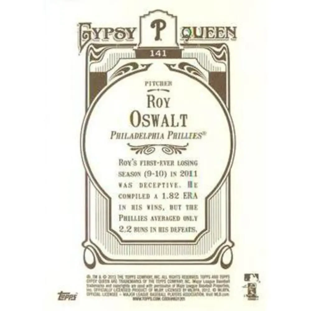 2012 Topps Gypsy Queen Roy Oswalt # 141a Philadelphia Phillies